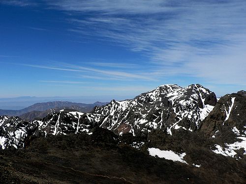 Mount Toubkal in Toubkal National Park within the High Atlas, Morocco