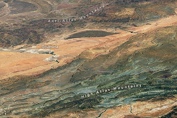 A map showing the location of the Atlas Mountains across North Africa