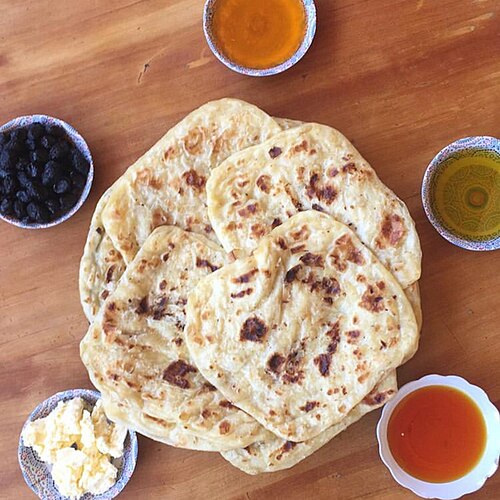 Freshly made Msemen, a delicious food in Morocco