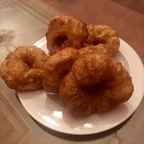 Freshly fried Sfenj, a popular street food in Morocco