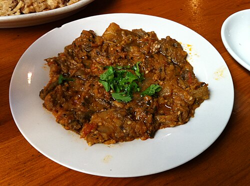 Zaalouk with bread, a flavorful food in Morocco